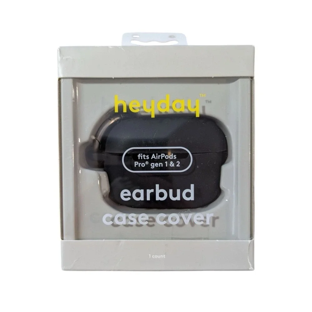 K4. Heyday Apple Airpods Pro Gen 1 & Gen 2 Silicone Case Cover - Black